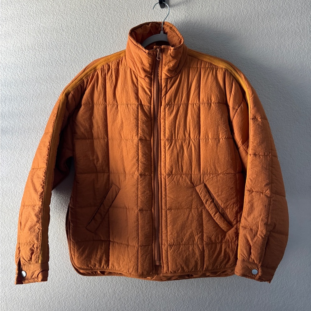 Orange packable puffer Quilted Jacket